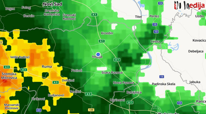 Upozorenja na obilne padavine 12. oktobar Vremenska prognoza Indjija