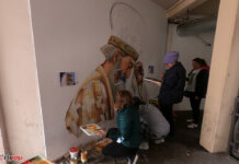 Mural Patrijarha Pavla Mural Patrijarh Pavla u Indjiji