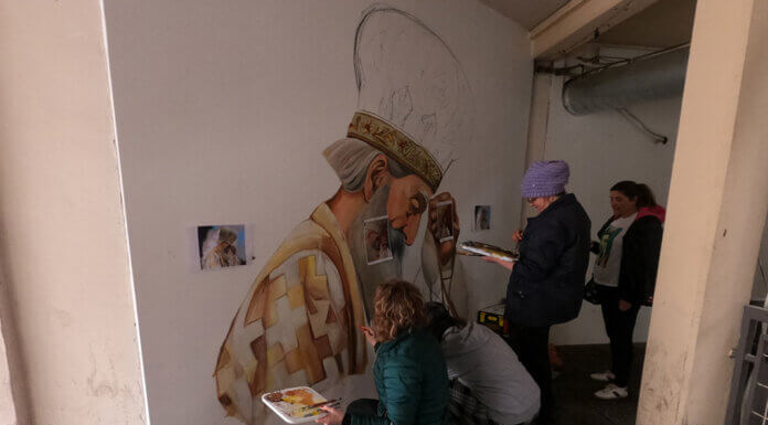 Mural Patrijarha Pavla Mural Patrijarh Pavla u Indjiji